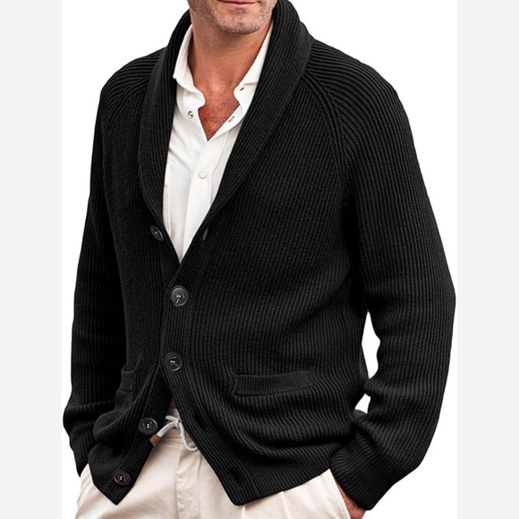 Vintage Men’s Knit Sweater Cardigan Shawl collar Kurt Cobain Merino wool XXL - Picture 1 of 10